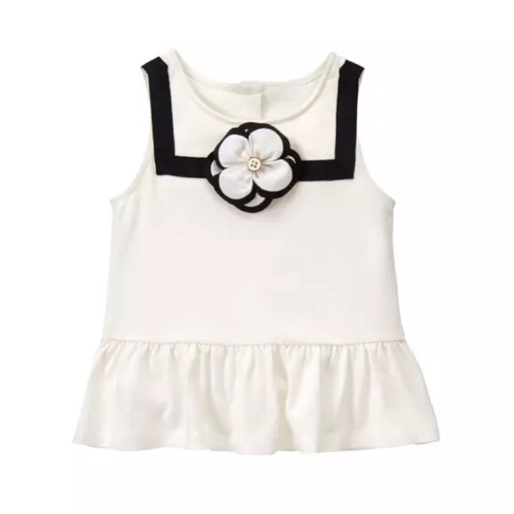 Janie and Jack Ivory Bloom Peplum Top Size 3-6 Months
